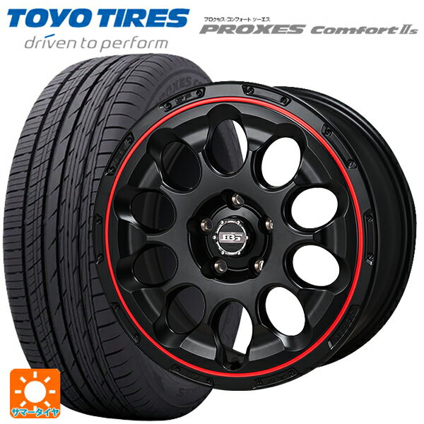 215/55R17 94V トーヨー プロクセス　コンフォート2S コウセイ ボトムガルシアクロノ セミグロスブラック レッドリム 17-7J 国産車用 サマータイヤホイール4本セット