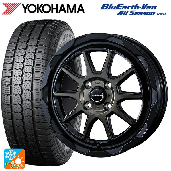 145/80R12 80/78N ヨコハマ ブルーアース オールシーズン RT61 ウェッズ マッドヴァンス06 ブラックポ..