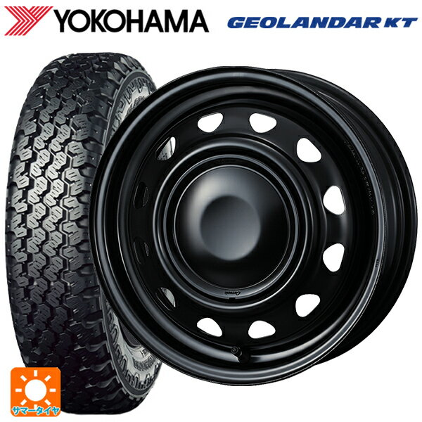 145/80R12 80/78N ヨコハマ ジオランダー KT Y828C 正規品 ウェッズ ネオキャロ スチールホイール セミマットブラック+ブラックキャップ 12-3.5J 国産車用 サマータイヤホイール4本セット
