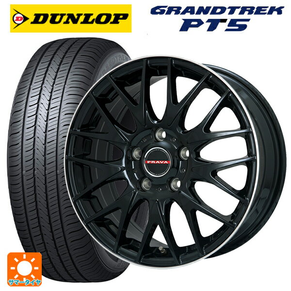 【6/15〜16限定 全品P5倍＆クーポン】225/70R16 103H ダンロップ グラントレックPT5 ビックウェイ レイシーン プラバ 9M Jr2 GBK/リムP 16-6.5J 国産車用 サマータイヤホイール4本セット