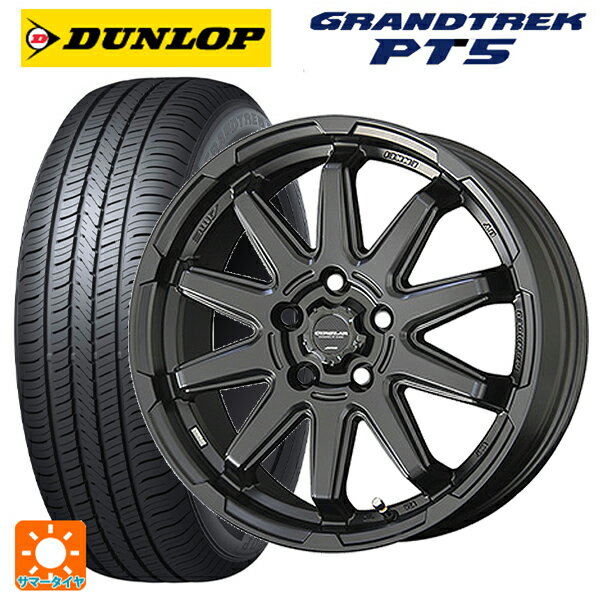 【7/19 20時〜 最大3万円OFFクーポン】トヨタ アルファード(30系)用 225/60R17 99V ダンロップ グラントレックPT5 共豊 サーキュラー C10S マットブラック 新品サマータイヤホイール 4本セット