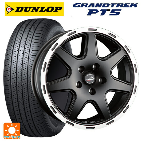 【6/22 20時〜 全品P5倍＆クーポン】ジープ ラングラー(JL系)用 265/70R17 115S ダンロップ グラントレックPT5 阿部商会 ラ・ストラーダ ティラードクロス マットブラックリムポリッシュ 新品サマータイヤホイール 4本セット