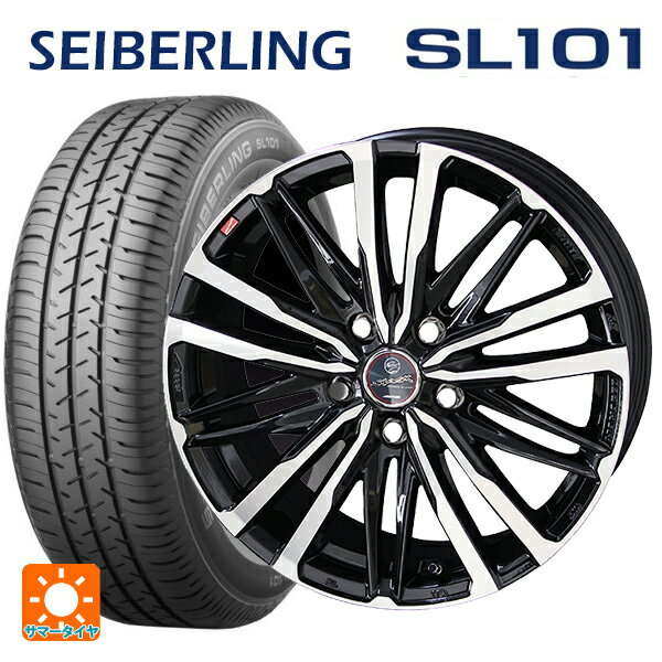 【10/17 23:59迄　最大3万円OFFクーポン】195/65R15 91S セイバーリング セイバーリング SL101(ブリヂストン工場生産） 共豊 スマック クレスト サファイアブラックポリッシュ 15-6J 国産車用 サマータイヤホイール4本セット