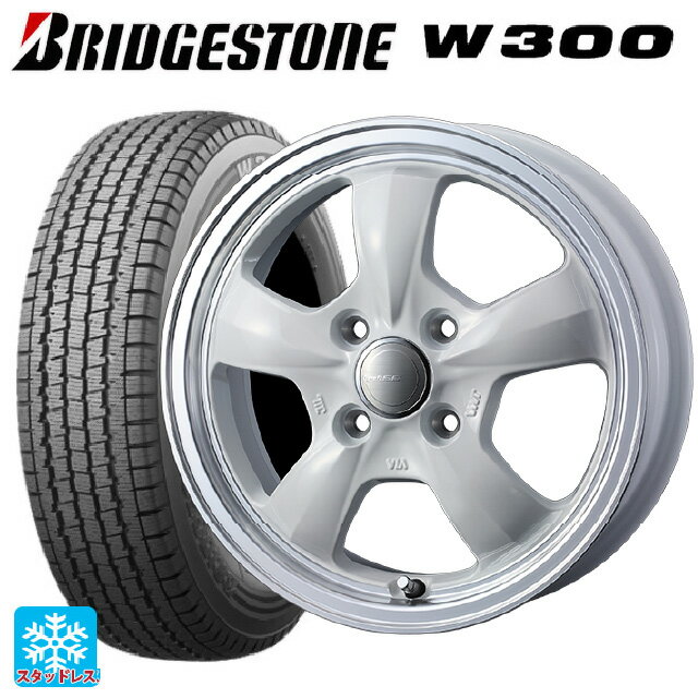 【9/3 20時〜 全品P5倍＆クーポン】145/80R12 80/78N ブリヂストン W300 正規品 ウェッズ グラフト 5S ホワイトリムポリッシュ 12-4J 国産車用 スタッドレスタイヤホイール4本セット