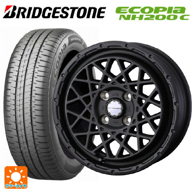 【6/22 20時〜 全品P5倍＆クーポン】165/70R14 81S ブリヂストン エコピア NH200C 正規品 # ウェッズ マッドヴァンス 09 FULL MAT BLACK 14-4.5J 国産車用 サマータイヤホイール4本セット