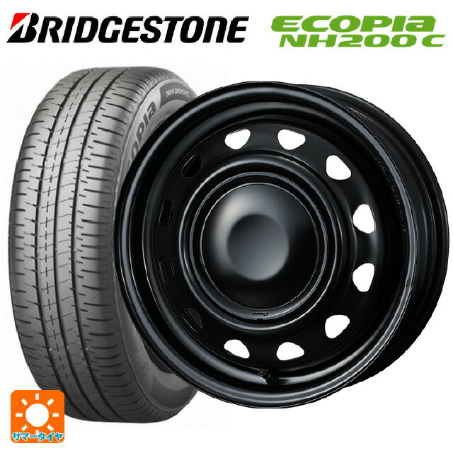 【5/20限定 最大3万円OFFクーポン】165/55R14 72V ブリヂストン エコピア NH200C 正規品 # ウェッズ ネオキャロ スチールホイール # セミマットブラック+ブラックキャップ 14-4.5J 国産車用 サマータイヤホイール4本セット