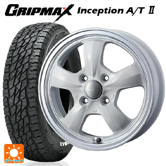 145/80R12 80/78N グリップマックス インセプション A/T2 ホワイトレター ウェッズ グラフト 5S ホワイトリムポリッシュ 12-4J 国産車用 サマータイヤホイール4本セット