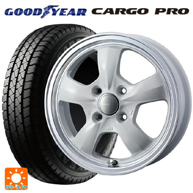 145/80R12 80/78N グッドイヤー カーゴプロ ウェッズ グラフト 5S ホワイトリムポリッシュ 12-4J 国産車用 サマータイヤホイール4本セット