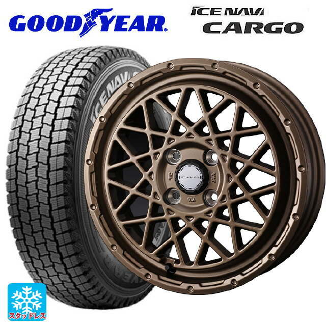 【5/9 20時〜 最大3万円OFFクーポン】トヨタ サクシード(160系)用 165/80R14 97/95N グッドイヤー アイスナビ カーゴ マッドヴァンス 09 MAT BRONZE 新品スタッドレスタイヤホイール 4本セット