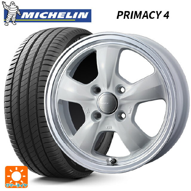 【6/11 1:59迄 全品ポイント5倍】185/60R15 88H XL ミシュラン 正規品 プライマシー4 ウェッズ グラフト 5S ホワイトリムポリッシュ 15-5.5J 国産車用 サマータイヤホイール4本セット