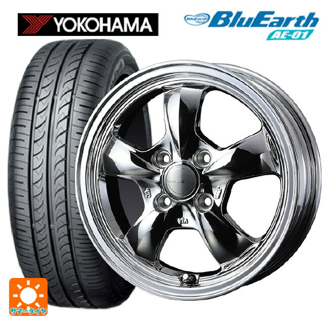 スズキ スペーシアベース(MK33)用 165/60R15 77H ヨコハマ ブルーアース AE01 ウェッズ グラフト 5S ブライトスパッタリング 新品サマータイヤホイール 4本セット