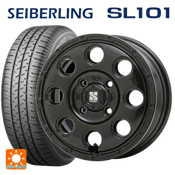 【6/22 20時〜 全品P5倍＆クーポン】155/65R13 73S セイバーリング セイバーリング SL101(ブリヂストン工場生産） エムエルジェイ エクストリームJ KK03 Satin Black 13-4J 国産車用 サマータイヤホイール4本セット