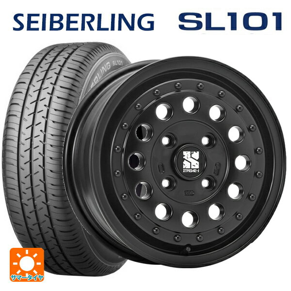 【6/15〜16限定 全品P5倍＆クーポン】165/65R14 79S セイバーリング セイバーリング SL101(ブリヂストン工場生産） エムエルジェイ エクストリームJ ラギッド サテンブラック 14-5J 国産車用 サマータイヤホイール4本セット