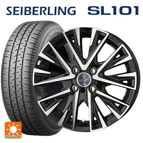 【6/22 20時〜 全品P5倍＆クーポン】155/65R13 73S セイバーリング セイバーリング SL101(ブリヂストン工場生産） 共豊 スマック レジーナ サファイアブラックポリッシュ 13-4J 国産車用 サマータイヤホイール4本セット
