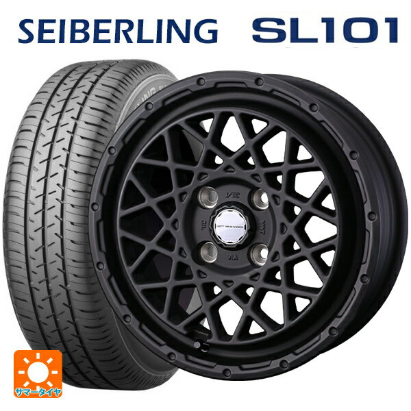 145/80R12 74S セイバーリング セイバーリング SL101(ブリヂストン工場生産） # ウェッズ マッドヴァンス 09 FULL MAT BLACK 12-4J 国産車用 サマータイヤホイール4本セット