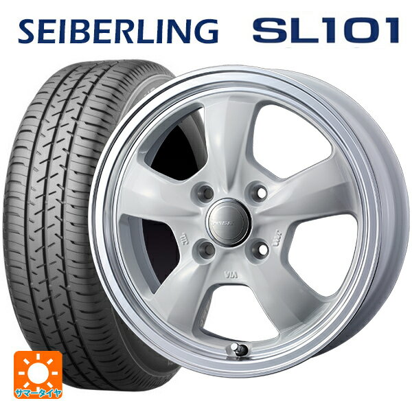 145/80R12 74S セイバーリング セイバーリング SL101(ブリヂストン工場生産） # ウェッズ グラフト 5S ホワイトリムポリッシュ 12-4J 国産車用 サマータイヤホイール4本セット