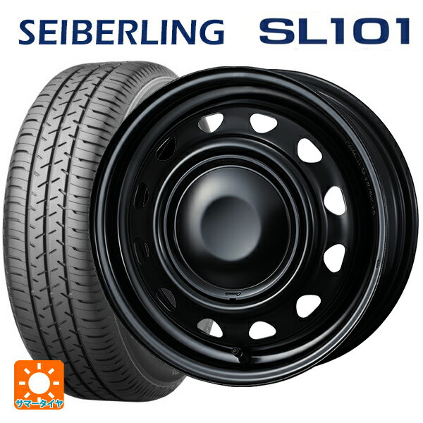 145/80R12 74S セイバーリング セイバーリング SL101(ブリヂストン工場生産） # ウェッズ ネオキャロ スチールホイール セミマットブラック+ブラックキャップ 12-3.5J 国産車用 サマータイヤホイール4本セット