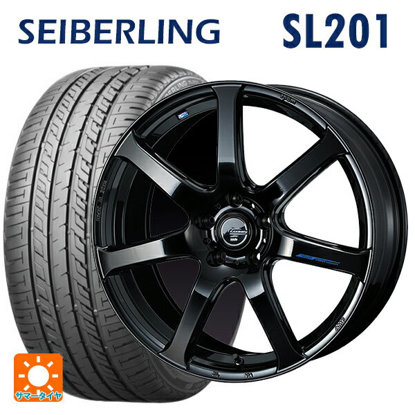 【6/22 20時〜 全品P5倍＆クーポン】215/50R17 95V XL セイバーリング セイバーリング SL201(ブリヂストン工場生産） ウェッズ レオニス ナヴィア07 PBK 17-7J 国産車用 サマータイヤホイール4本セット