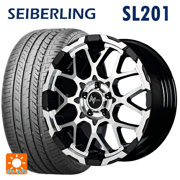 【4/28〜5/1 全品ポイント5倍】225/55R18 98V セイバーリング セイバーリング SL201(ブリヂストン工場生産） エムアイディー ナイトロパワー M28バレットエス ブラック/ミラーカット 18-7J 国産車用 サマータイヤホイール4本セット