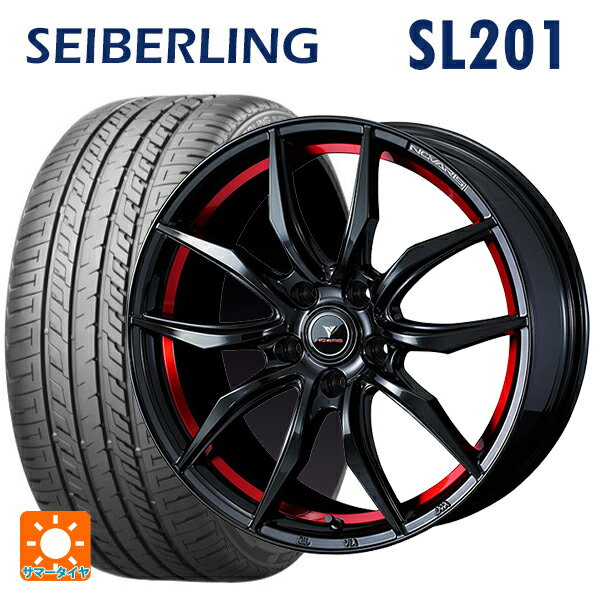 215/55R17 94V セイバーリング セイバーリング SL201(ブリヂストン工場生産） # ウェッズ ノヴァリス ローグ VF ピアノブラック/レッドライン 17-7J 国産車用 サマータイヤホイール4本セット