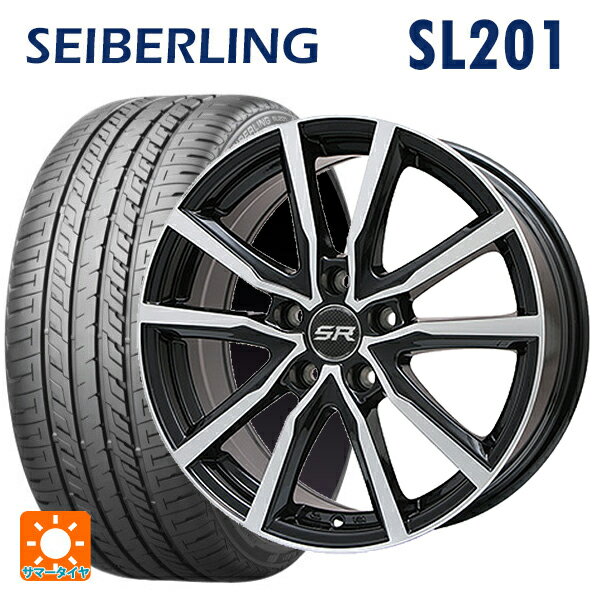 185/55R16 83V セイバーリング セイバーリング SL201(ブリヂストン工場生産） # エルベ Vスポーク パールブラックポリッシュ 16-6J 国産車用 サマータイヤホイール4本セット