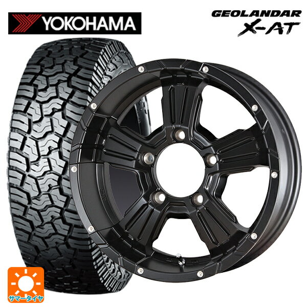 【最大3万円OFFクーポン 5/16 1:59迄】スズキ ジムニー(64系)用 215/70R16 100/97Q ヨコハマ ジオランダー X-AT G016 ブラックレター ナイトロパワー クロスクロウ セミグロスブラック＋ピアスドリルド 新品サマータイヤホイール 4本セット