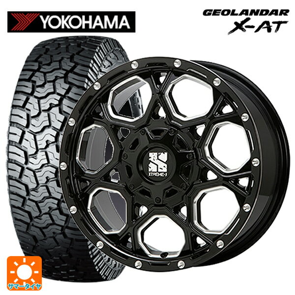 トヨタ ランドクルーザープラド(150系)用 285/70R17 121/118Q ヨコハマ ジオランダー X-AT G016 ブラックレター エクストリームJ XJ06 Gloss Black Milled 新品サマータイヤホイール 4本セット