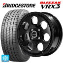 スズキ ハスラー(MR52/92S)用 2024年製 165/60R15 77Q ブリヂストン ブリザック VRX3 正規品 エムアイディー MIDホイール マッドエージェント セミグロスブラック 新品スタッドレスタイヤホイール 4本セット(2)