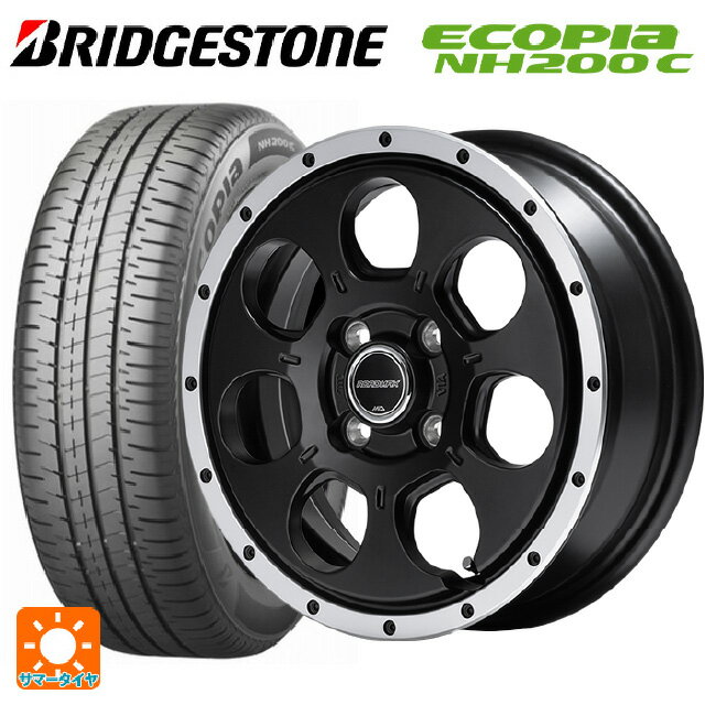155/65R14 75H ブリヂストン エコピア NH200C 正規品 # エムアイディー MIDホイール WO-7 セミグロスブラックフランジDC 14-4.5J 国産車用 サマータイヤホイール4本セット