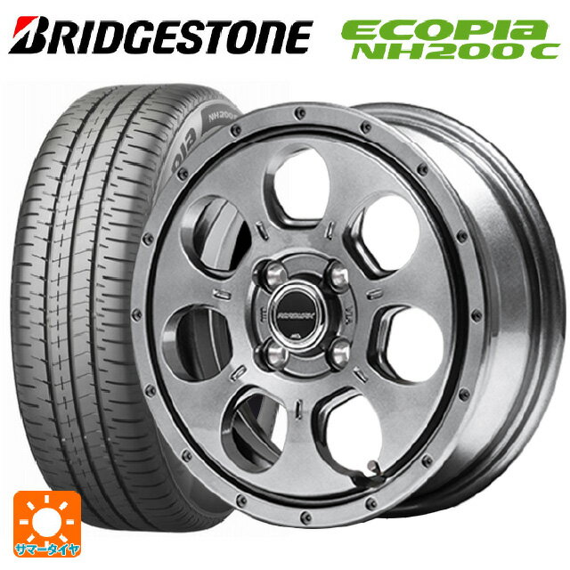 【6/20限定 全品P5倍＆クーポン】165/60R14 75H ブリヂストン エコピア NH200C 正規品 # エムアイディー MIDホイール マッドエージェント メタリックグレー 14-4.5J 国産車用 サマータイヤホイール4本セット