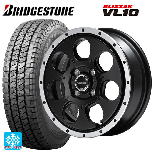 【最大3万円OFFクーポン 5/16 1:59迄】145/80R12 80/78N ブリヂストン ブリザック VL10 # 正規品 マルカサービス ロードマックス WO-7 セミグロスブラックフランジDC 12-4J 国産車用 スタッドレスタイヤホイール4本セット