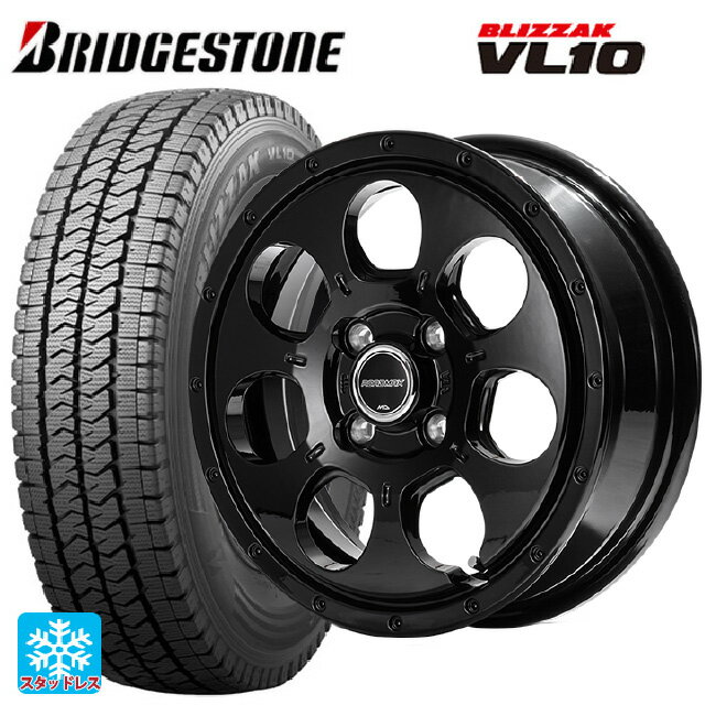 【5/27 1:59迄 最大3万円OFFクーポン】2024年製 145/80R12 80/78N ブリヂストン ブリザック VL10 正規品 エムアイディー MIDホイール マッドエージェント セミグロスブラック 12-4J 国産車用 スタッドレスタイヤホイール4本セット