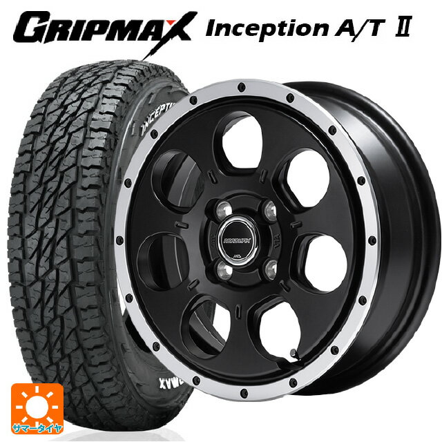【5/27 1:59迄 最大3万円OFFクーポン】145/80R12 80/78N グリップマックス インセプション A/T2 ホワイトレター エムアイディー MIDホイール WO-7 セミグロスブラックフランジDC 12-4J 国産車用 サマータイヤホイール4本セット