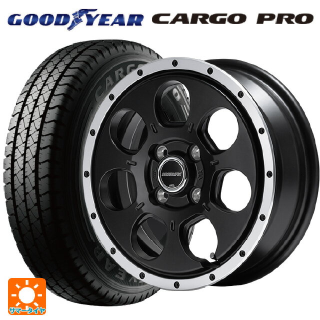 145/80R12 80/78N グッドイヤー カーゴプロ マルカサービス ロードマックス WO-7 セミグロスブラックフランジDC 12-4J 国産車用 サマータイヤホイール4本セット