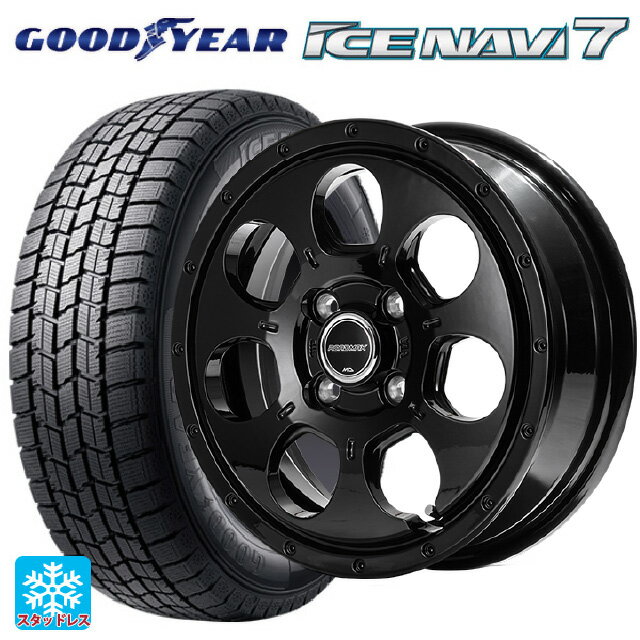 【6/15〜16限定 全品P5倍＆クーポン】165/55R15 75Q グッドイヤー アイスナビ7(数量限定) エムアイディー MIDホイール マッドエージェント セミグロスブラック 15-4.5J 国産車用 スタッドレスタイヤホイール4本セット
