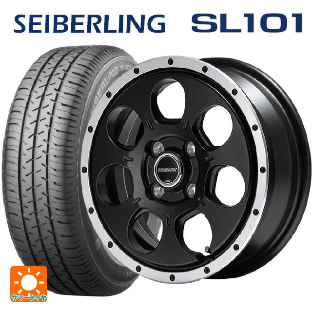 145/80R12 74S セイバーリング セイバーリング SL101(ブリヂストン工場生産） # マルカサービス ロードマックス WO-7 セミグロスブラックフランジDC 12-4J 国産車用 サマータイヤホイール4本セット