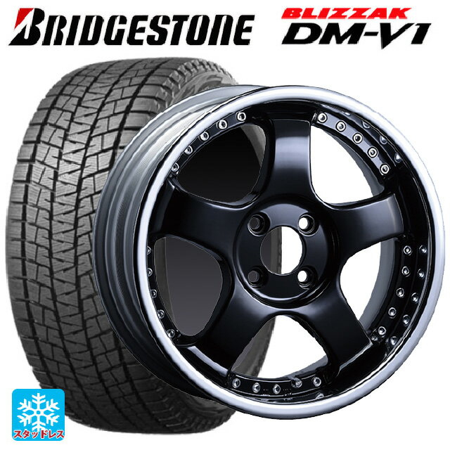 【6/11 1:59迄 全品ポイント5倍】2024年製 215/60R17 96Q ブリヂストン ブリザック DMV1 正規品 タナベ SSR プロフェッサー SP1R ブラック 17-7J 国産車用 スタッドレスタイヤホイール4本セット