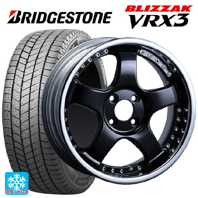 【6/22 20時〜 全品P5倍＆クーポン】205/45R17 84Q ブリヂストン ブリザック VRX3 正規品 タナベ SSR プロフェッサー SP1R ブラック 17-7J 国産車用 スタッドレスタイヤホイール4本セット