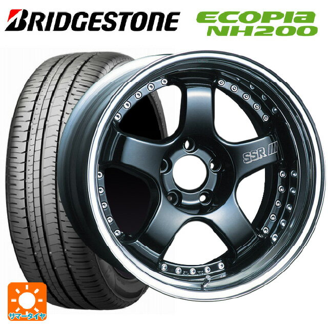 【6/11 1:59迄 全品ポイント5倍】215/45R18 93W XL ブリヂストン エコピア NH200 正規品 # タナベ SSR プロフェッサー SP1 ブラック 18-7J 国産車用 サマータイヤホイール4本セット