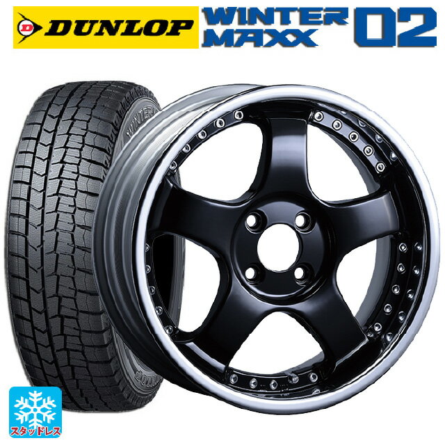 215/45R17 87Q ダンロップ ウィンターマックス 02(WM02) タナベ SSR プロフェッサー SP1R ブラック 17-7J 国産車用 スタッドレスタイヤホイール4本セット