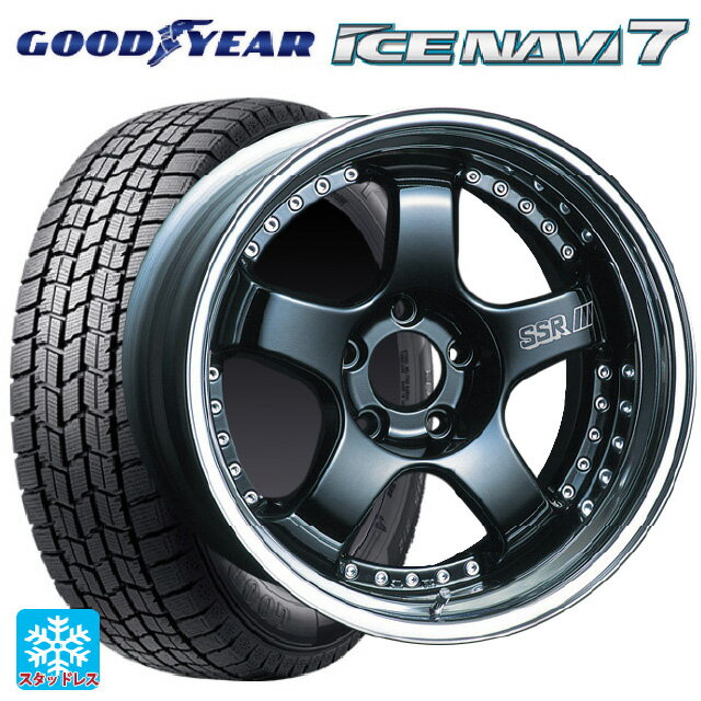 225/45R18 91Q グッドイヤー アイスナビ7(限定) # タナベ SSR プロフェッサー SP1 ブラック 18-7J 国産車用 スタッドレスタイヤホイール4本セット