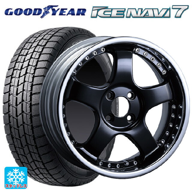 215/45R17 87Q グッドイヤー アイスナビ7(限定) # タナベ SSR プロフェッサー SP1R ブラック 17-7J 国産車用 スタッドレスタイヤホイール4本セット