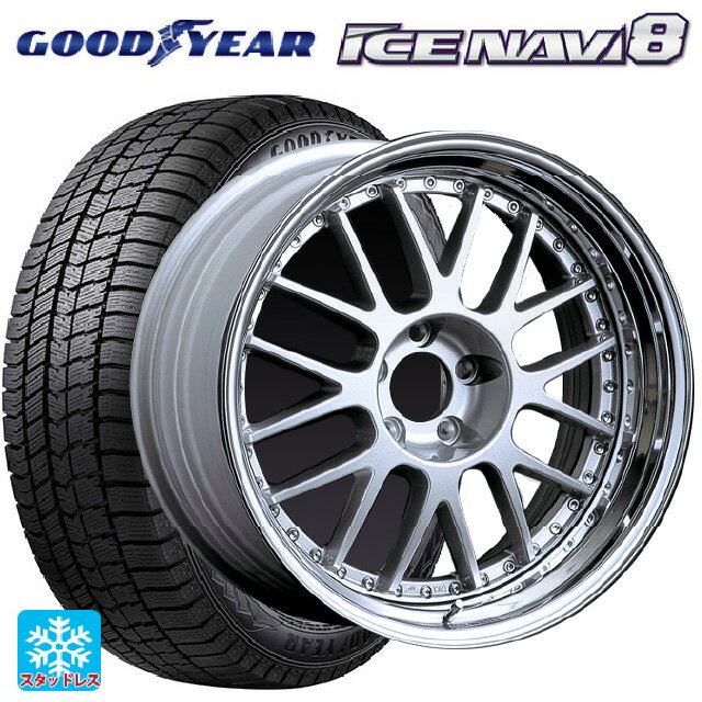 【6/22 20時〜 全品P5倍＆クーポン】225/45R18 95Q XL グッドイヤー アイスナビ8 # タナベ SSR プロフェッサー MS1 シルバー 18-7J 国産車用 スタッドレスタイヤホイール4本セット