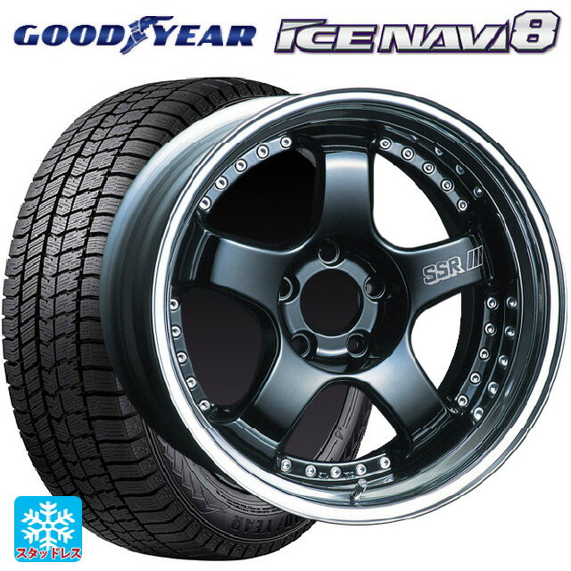 【最大3万円OFFクーポン 5/16 1:59迄】225/40R18 92Q XL グッドイヤー アイスナビ8 タナベ SSR プロフェッサー SP1 ブラック 18-7J 国産車用 スタッドレスタイヤホイール4本セット