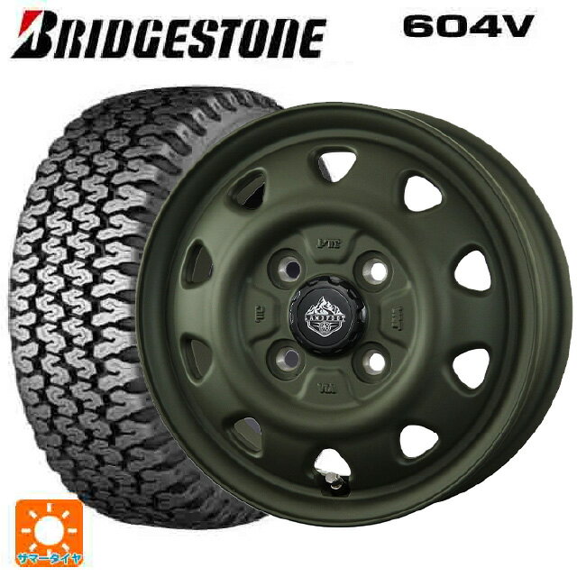 【6/11 1:59迄 全品ポイント5倍】145/80R12 80/78 ブリヂストン 604V 正規品 トピー ランドフット SWZ OD 12-3.5J 国産車用 サマータイヤホイール4本セット