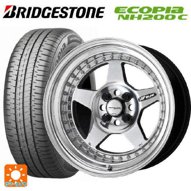 【6/15〜16限定 全品P5倍＆クーポン】165/55R15 75V ブリヂストン エコピア NH200C 正規品 ワーク マイスター CR01 PP 15-5J 国産車用 サマータイヤホイール4本セット