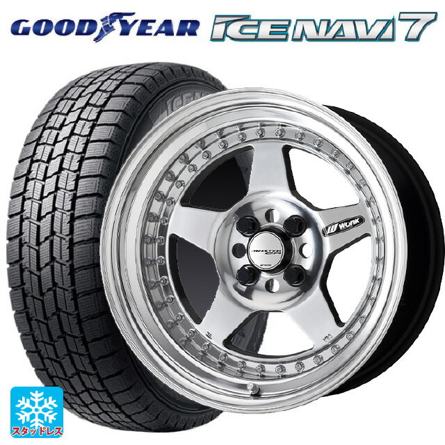 185/60R15 84Q グッドイヤー アイスナビ7(数量限定) ワーク マイスター CR01 PP 15-5.5J 国産車用 スタッドレスタイヤホイール4本セット