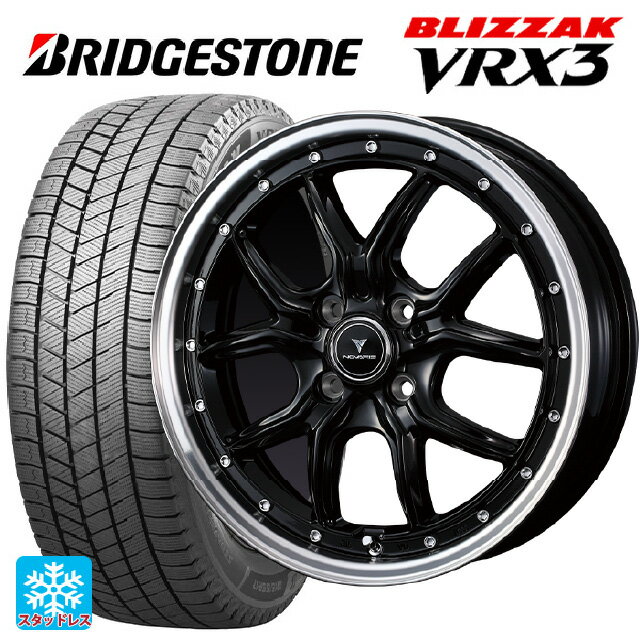 2024年製 165/50R16 75Q ブリヂストン ブリザック VRX3 正規品 ウェッズ ノヴァリス アセットS1 BLACK/RIM POLISH 16-5J 国産車用 スタッドレスタイヤホイール4本セット
