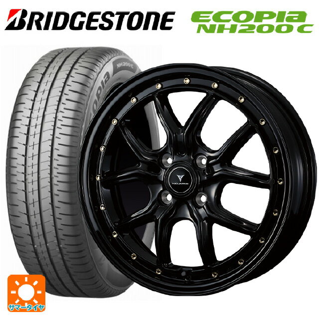 スズキ ハスラー(MR52/92S)用 165/60R15 77H ブリヂストン エコピア NH200C 正規品 ウェッズ ノヴァリス アセットS1 BLACK/GOLD PIERCE 新品サマータイヤホイール 4本セット