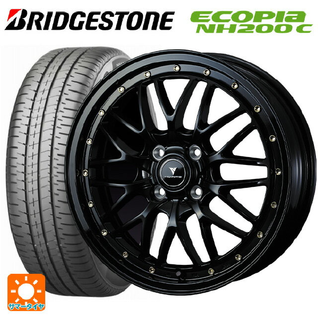 165/55R15 75V ブリヂストン エコピア NH200C 正規品 ウェッズ ノヴァリス アセットエムワン ブラック/ゴールドピアス 15-4.5J 国産車用 サマータイヤホイール4本セット